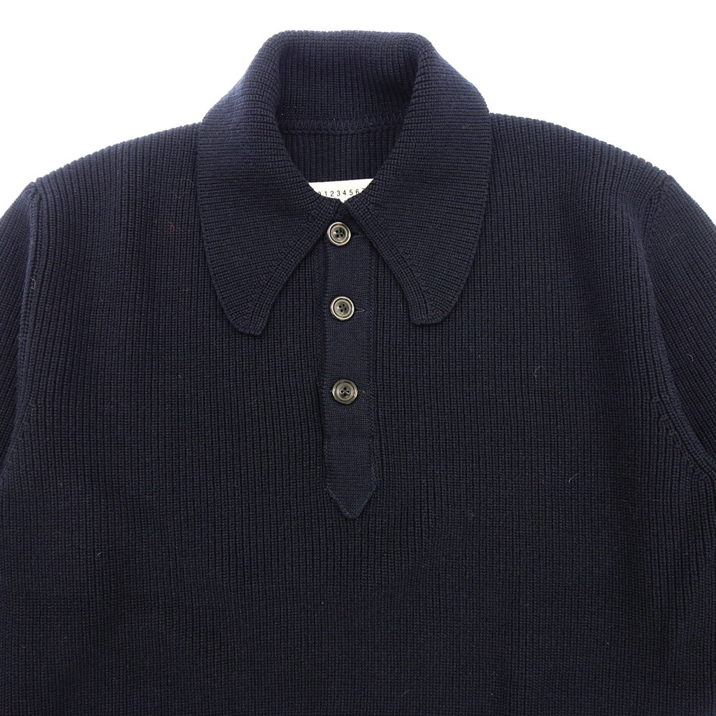 Good Condition◆Maison Margiela Polo Knit Sweater 21AW Men's Navy Size M S50HA1016 S17781 MAISON MARGIELA [AFB35] 