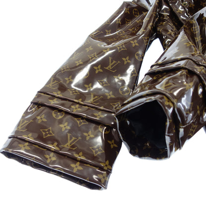 ルイヴィトン PVC コート ジャケット モノグラム 襟ミンク ツイード レディース 38 茶 LOUIS VUITTON【AFG1】【中古】