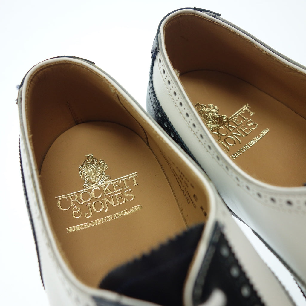 Crockett &amp; Jones Leather Shoes Full Brogue Wing Tip Guilford 2 GUILDFORD2 Men's 8.5E Navy x White Crockett &amp; Jones [LA] 