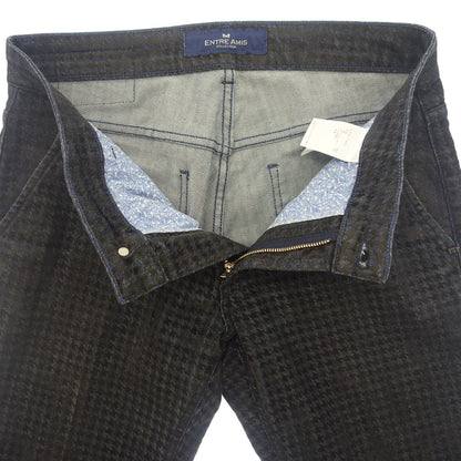 Good condition ◆ Entre Amis Denim Pants 8252-814L22 Men's Houndstooth Pattern Blue Size 33 entre amis [AFB11] 