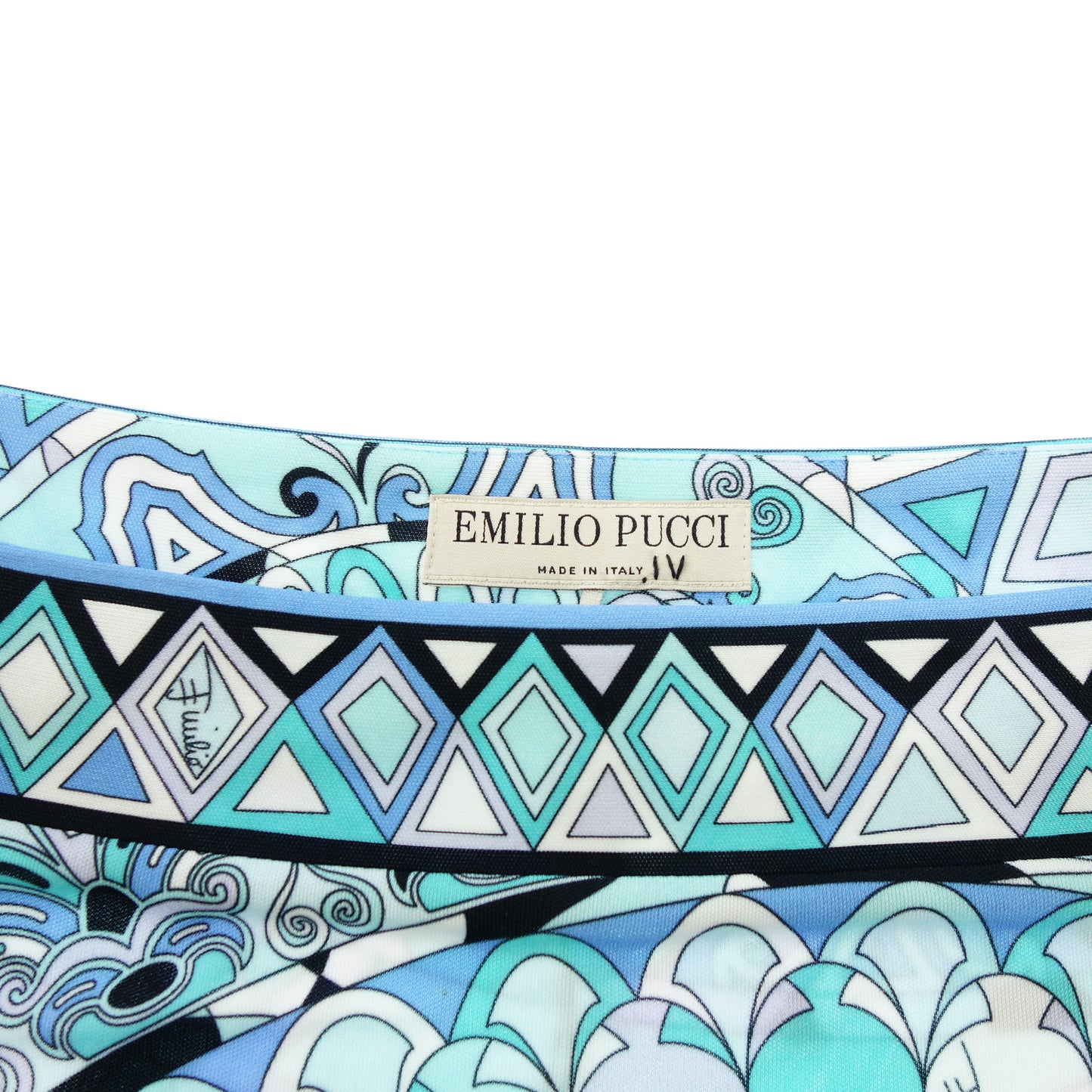 状况良好 ◆ Emilio Pucci 长袖剪裁人造丝女士蓝色尺寸 38 EMILIO PUCCI [AFB9] 