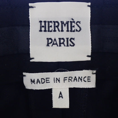 Good condition◆Hermes wool slacks pants Serie button ladies black 36 HERMES [AFB49] 