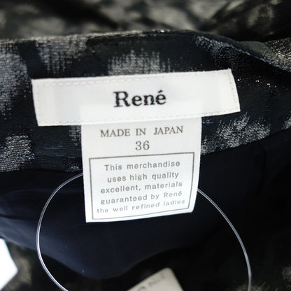 非常漂亮的商品◆ Rene 全身图案裙子女士黑色 x 灰色尺寸 36 Rene [AFB7] 