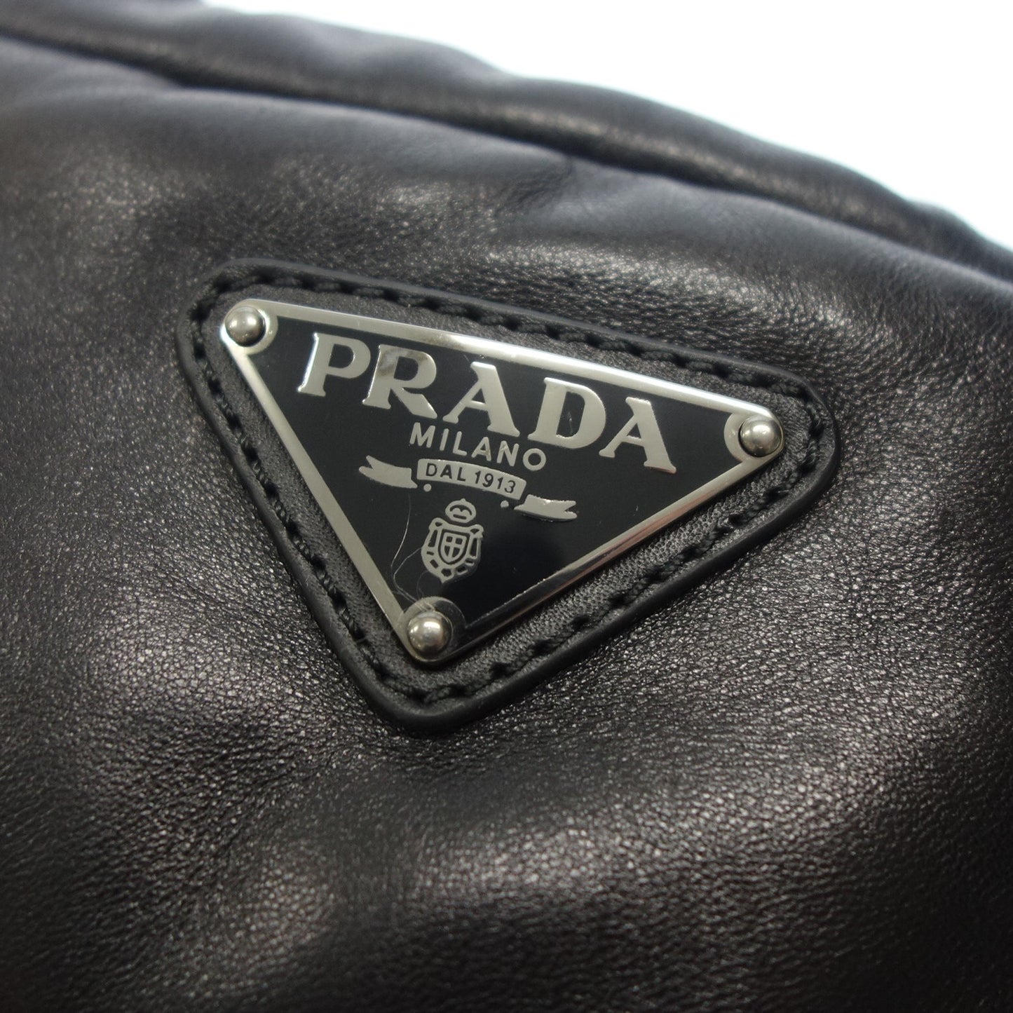 プラダ レザー スノーブーツ 三角プレート レディース サイズ35 黒 PRADA【AFC16】【中古】