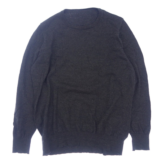 Good condition ◆ No-brand crew neck knit men's dark gray no quality tag [AFB53] 