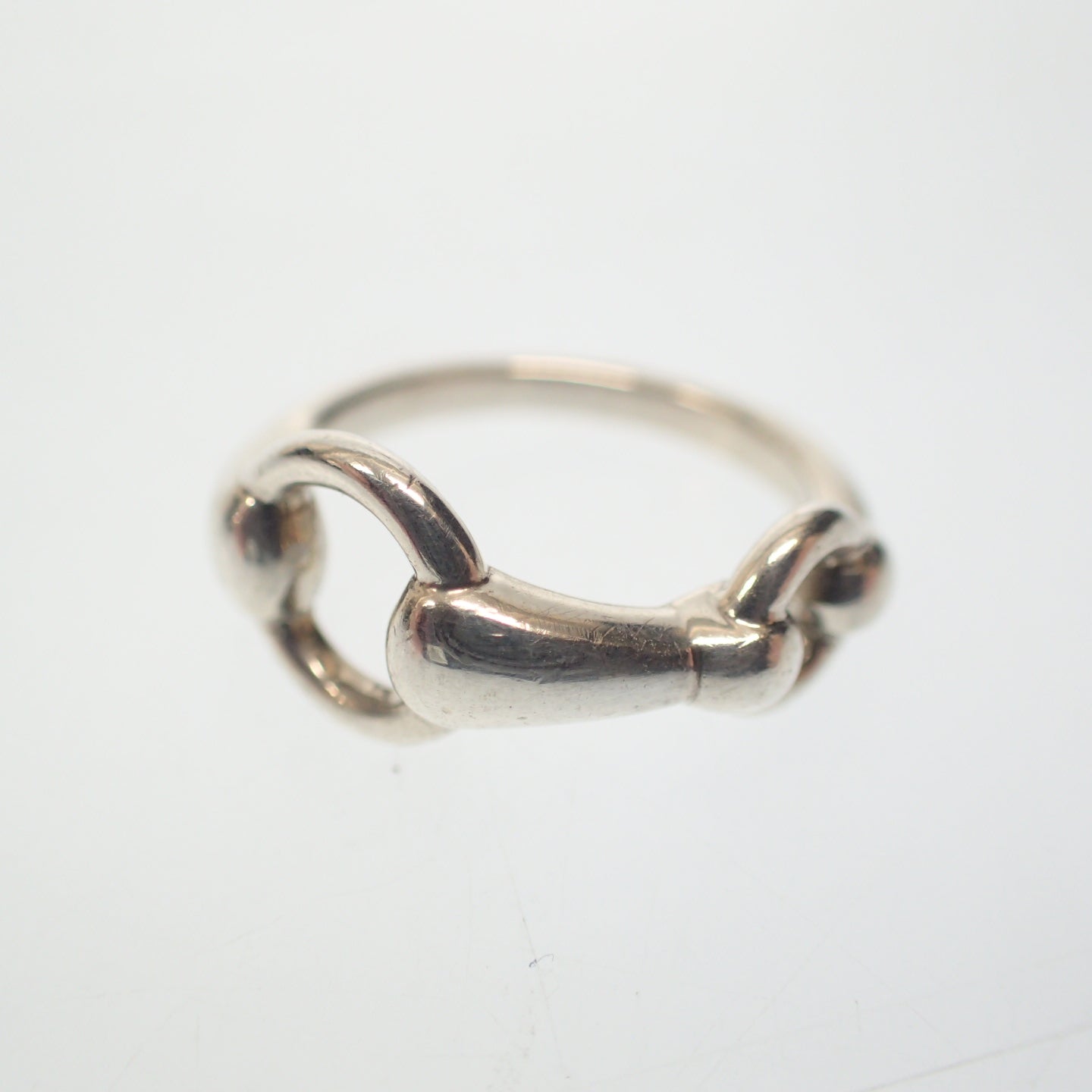 Good Condition◆Hermes Ring Horsebit Ring Ag925 Silver No. 12 HERMES [LA] 