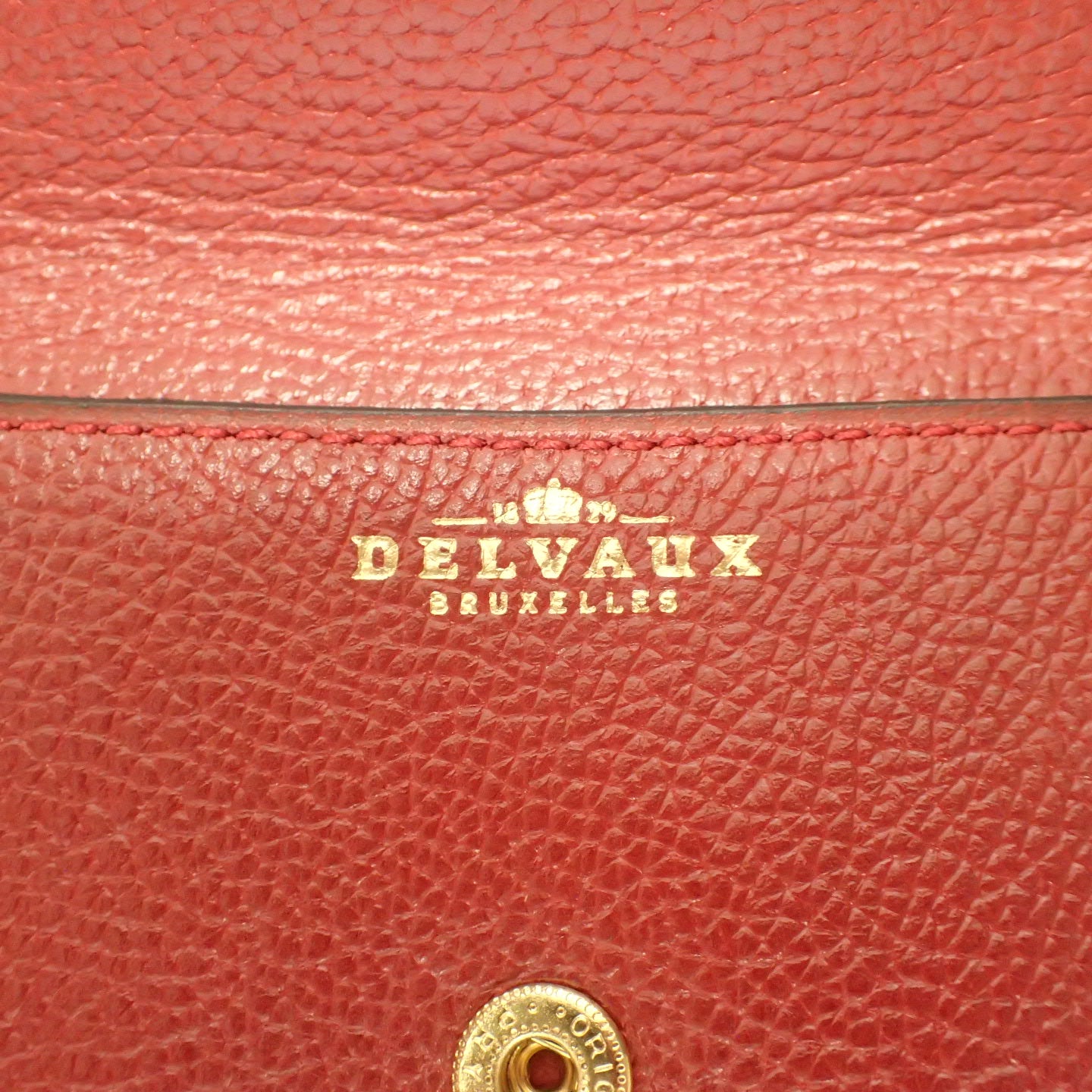 DELVAUX Used Dロゴ　レザー　クラッチ　ピンク