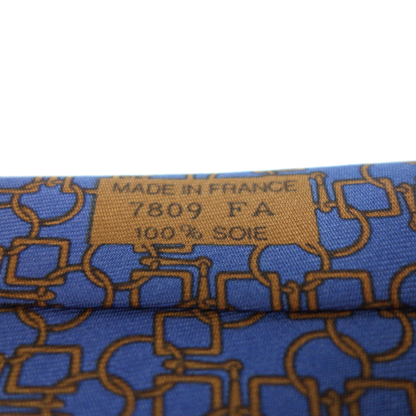 Hermes tie all over pattern 100% silk blue HERMES [AFI7] 