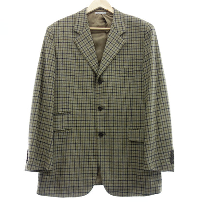 Hermes Tailored Jacket Plaid Wool Size 54 Men's Gray HERMES [AFA16] [Used] 