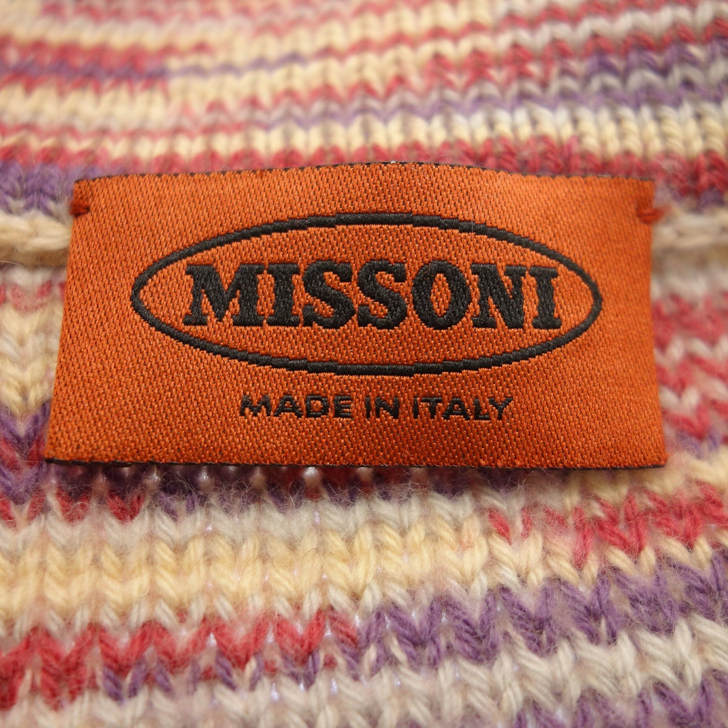 美品◆ミッソーニ ニットロングコート ウール レザーベルト レディース 44 ピンク系 MISSONI【AFB41】