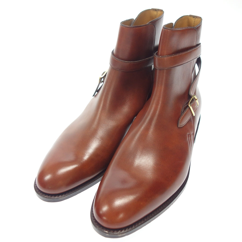 未使用◆ジョンロブ レザーシューズ ジョッパーブーツ JODHPUR ジョッパー 茶系 UK8E JOHN LOBB【LA】