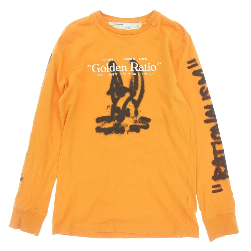 Used ◆ Off-white long sleeve T-shirt cut and sew OMAB001R20185009 Men's size M Orange OFF WHITE [AFB23] 