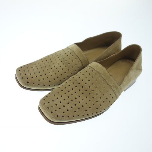 Good condition ◆Louis Vuitton leather loafer suede punching men's 6h beige LOUIS VUITTION [AFD5] 