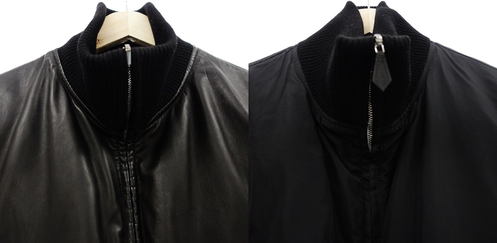 Used ◆Hermes Down Blouson Reversible Lambskin Black Size 50 Men's HERMES [AFG1] 