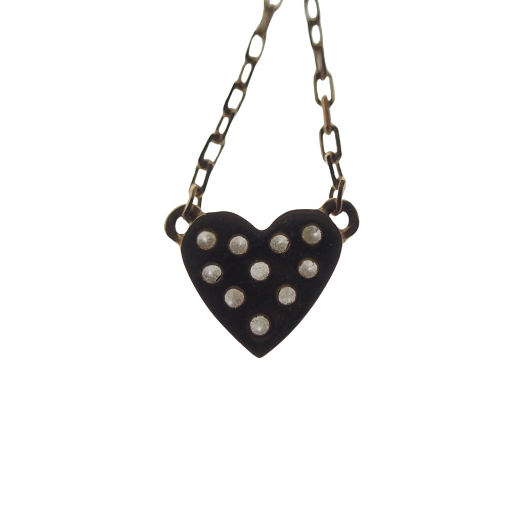 美品◇アーカー ネックレス ハート ダイヤ 0.05ct 18K ゴールド