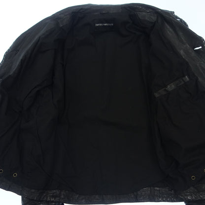 Emporio Armani Leather Jacket Stitch Men's Black EMPORIO ARMANI [AFG1] [Used] 