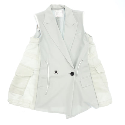 Good Condition◆Sacai Nylon Docking Tailored Vest 22-05955 Women's Size 2 Light Blue Sacai [AFB23] 