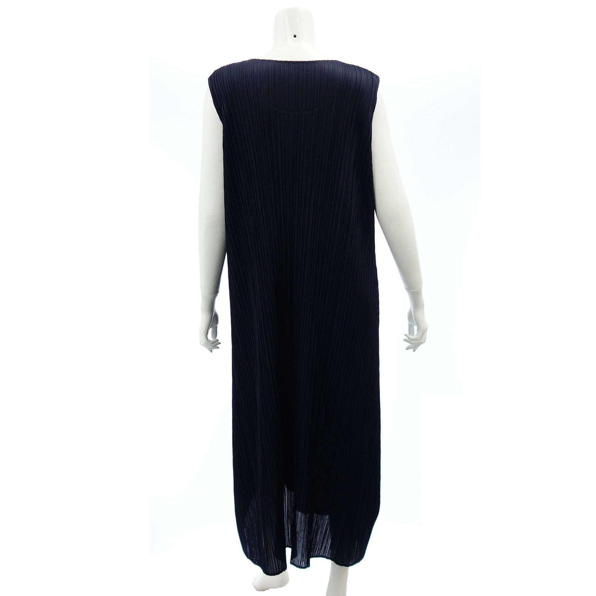 PLEATS PLEASEワンピースノースリーブネイビー3