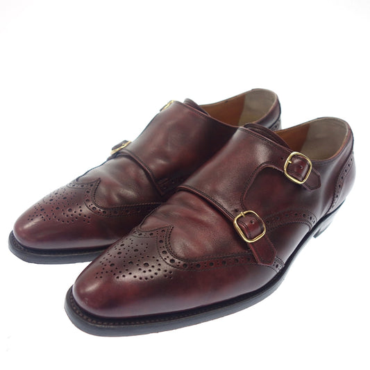 Good condition ◆ Scotch grain leather shoes Double Monk Modena 977 Museum Calf Men's 25.5 Bordeaux scotch grain [AFC1] 