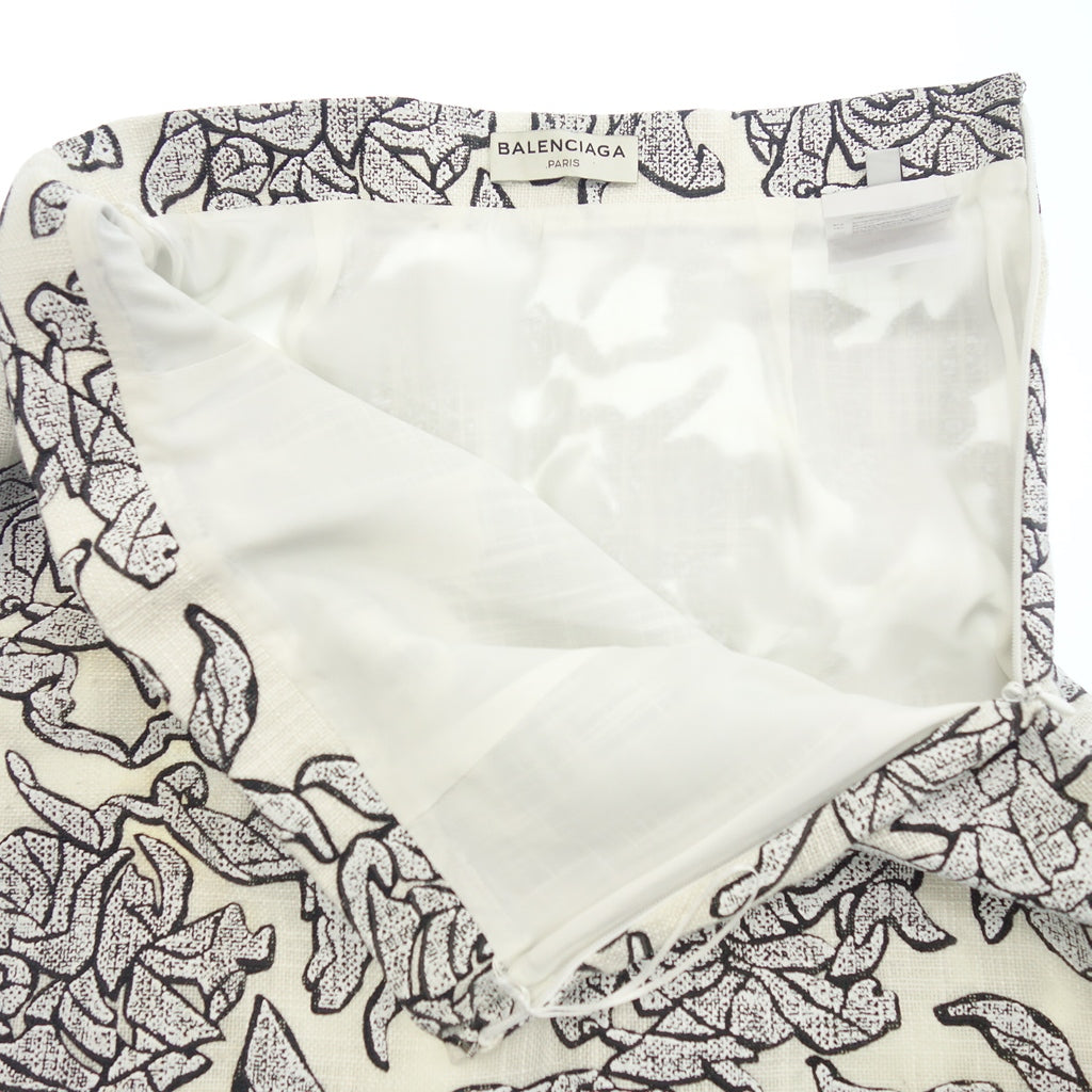 Good condition ◆ Balenciaga Mini Skirt 2013 All Over Pattern Women's White 36 BALENCIAGA [AFB22] 