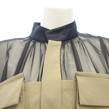 Good condition ◆ Sacai Dress Matte Taffeta Dress 23AW Polyester Women's Size 2 Khaki 23-06896 sacai [AFB45] 