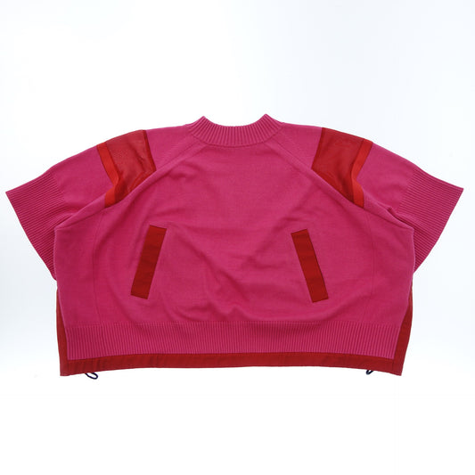 Sacai Tops Satin x Knit Pullover 22-05921 Women's Pink 1 sacai [AFB26] [Used] 