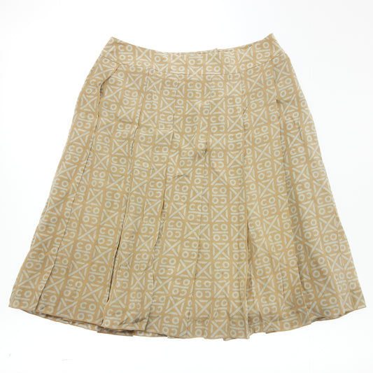 Beautiful item ◆ CHANEL silk skirt 00A all over pattern size 42 beige x blue ladies CHANEL [AFB43] 