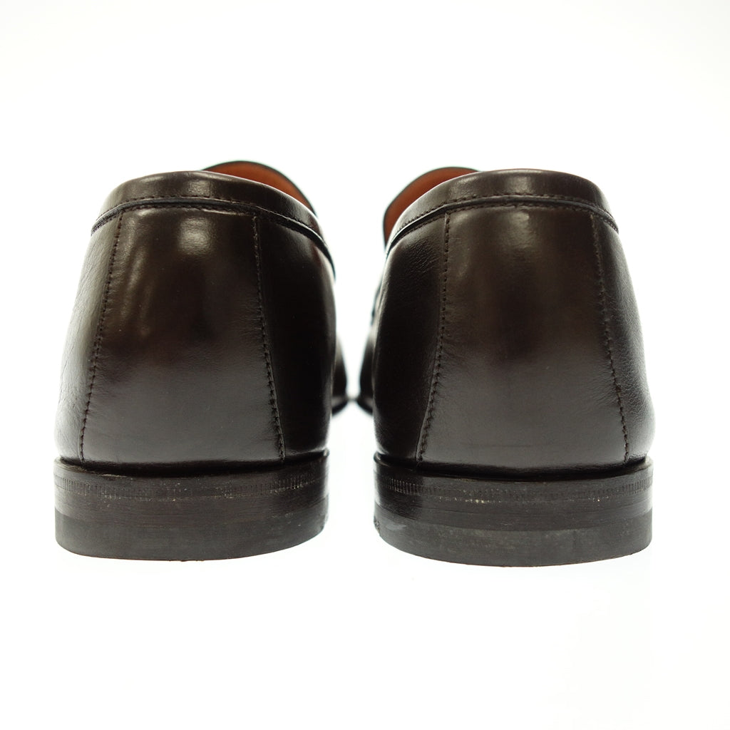 二手◆ Santoni 硬币乐福鞋 05260850 皮革男式 8.5 棕色 Santoni [AFC11] 