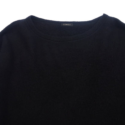 Very good condition ◆ Komori Silk Fleece Long Sleeve Crew 22AW W03-05013 Men's Black 3 COMOLI [AFB21] 