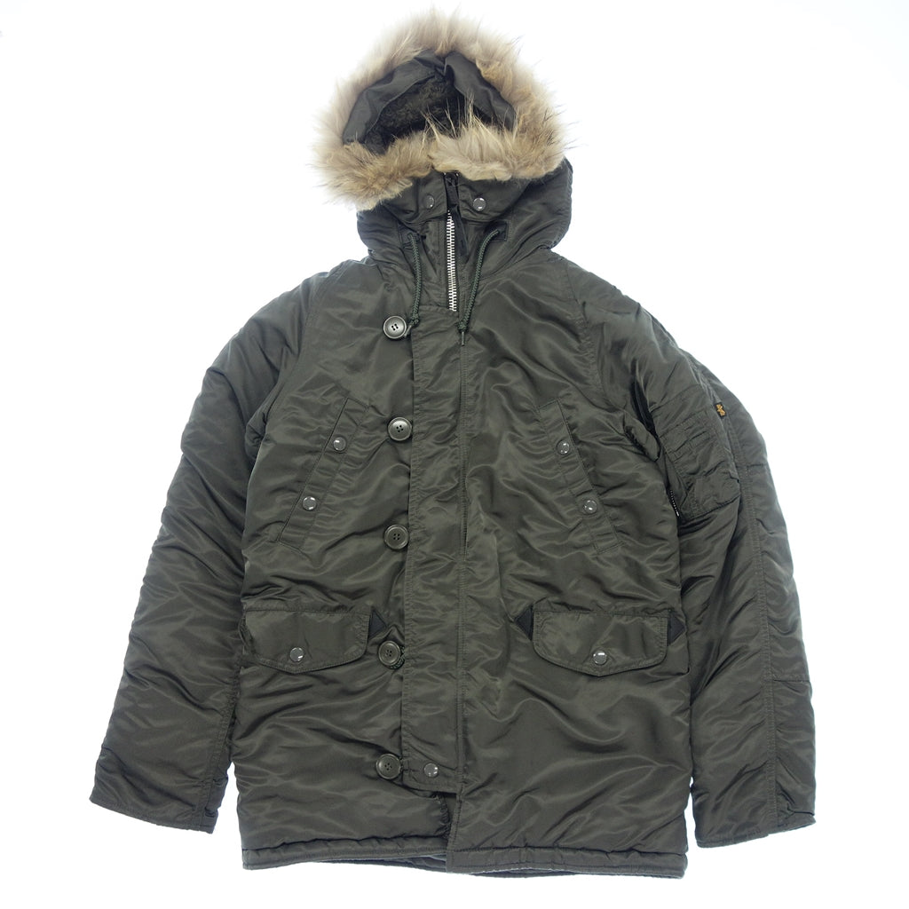 Good Condition ◆ Alpha Nylon Jacket 20094-0876 Men's Size S Khaki with Fur ALPHA [AFA13] 