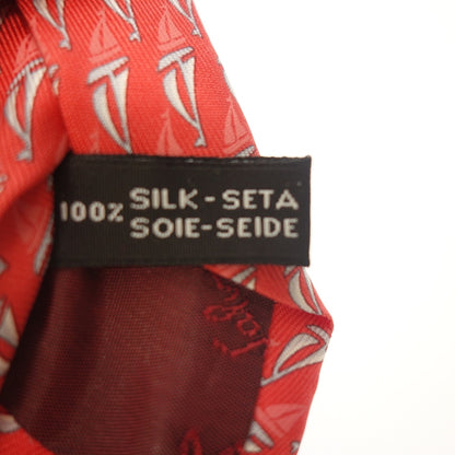 Very good condition ◆Salvatore Ferragamo tie yacht pattern red Salvatore Ferragamo [AFI20] 