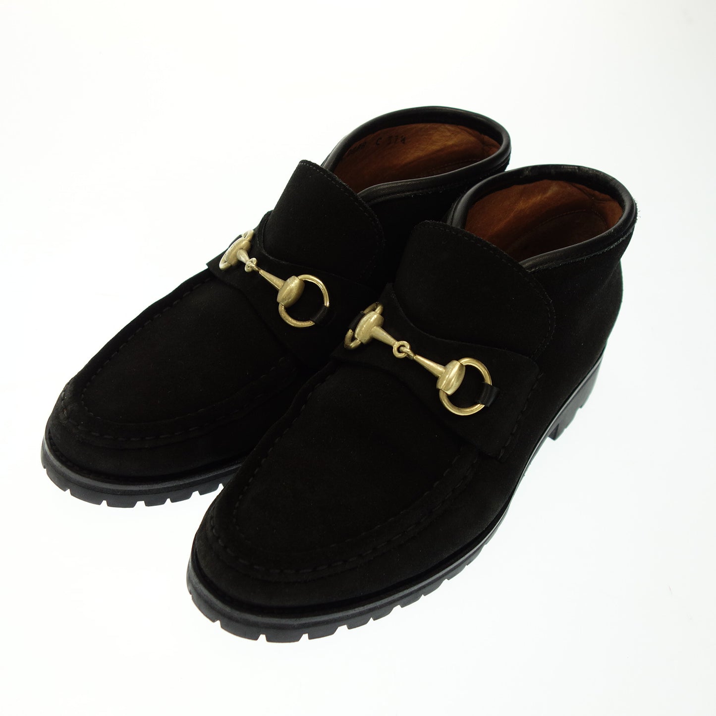 Very good condition ◆ Gucci Chukka Boots Bit Suede Black Ladies 37.5 Black GUCCI [AFD5] 