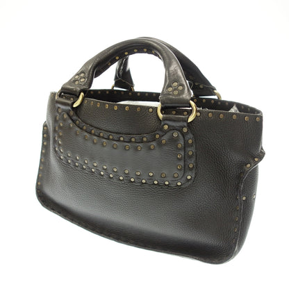 Used ◆ Celine Boogie Bag Hand Studded Leather Black CELINE [AFE6] 