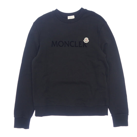 状况良好◆Moncler 运动衫 MAGLIA GIROCOLLO 22AW 带徽标贴片男式黑色 M 码 MONCLER [AFB41] 