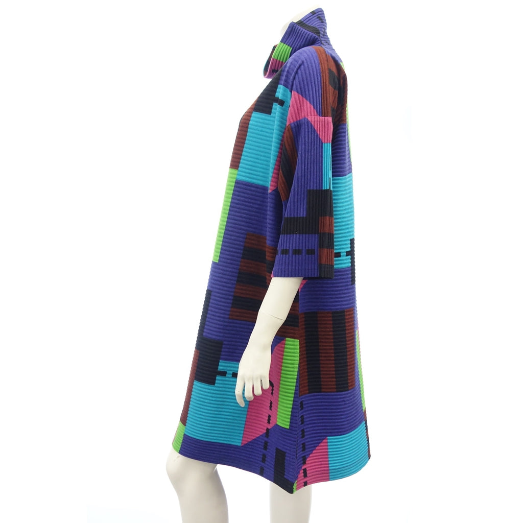 イッセイミヤケISSEY MIYAKE Vネックノースリーブバイアスプリーツワンピース 黒3 | DCブランド古着通販プレイフル