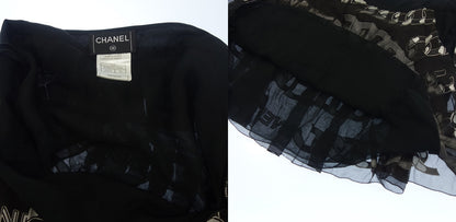 中古◆シャネル フリルスカート ココマーク ロゴ 01A レディース ブラック系 サイズ36 CHANEL【AFB35】