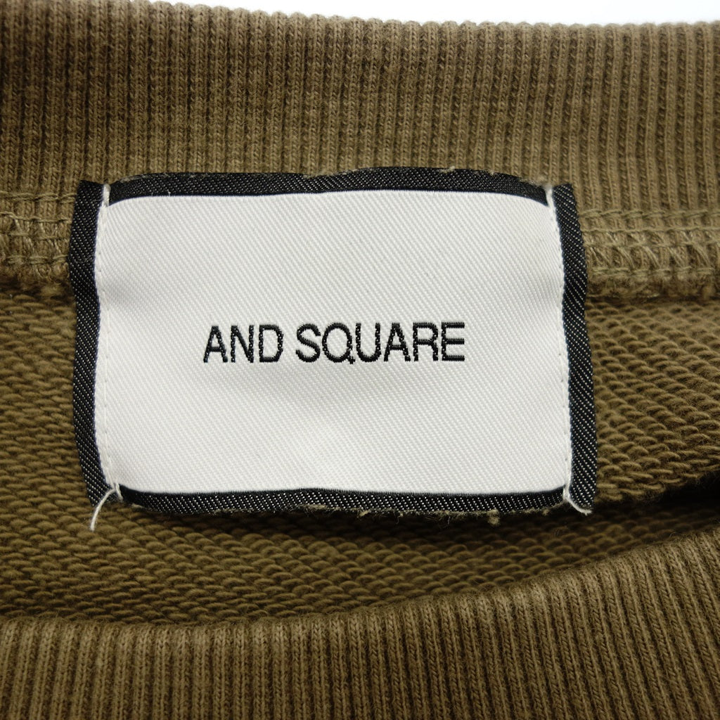 Good condition ◆ ANDSQUARE Sweatshirt Cotton Men's Khaki Size M ANDSQUARE [AFB44] 