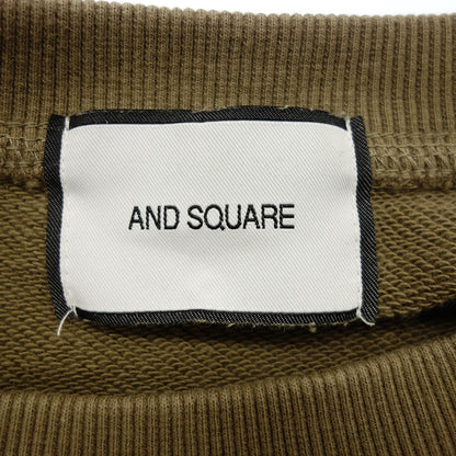 Good condition ◆ ANDSQUARE Sweatshirt Cotton Men's Khaki Size M ANDSQUARE [AFB44] 