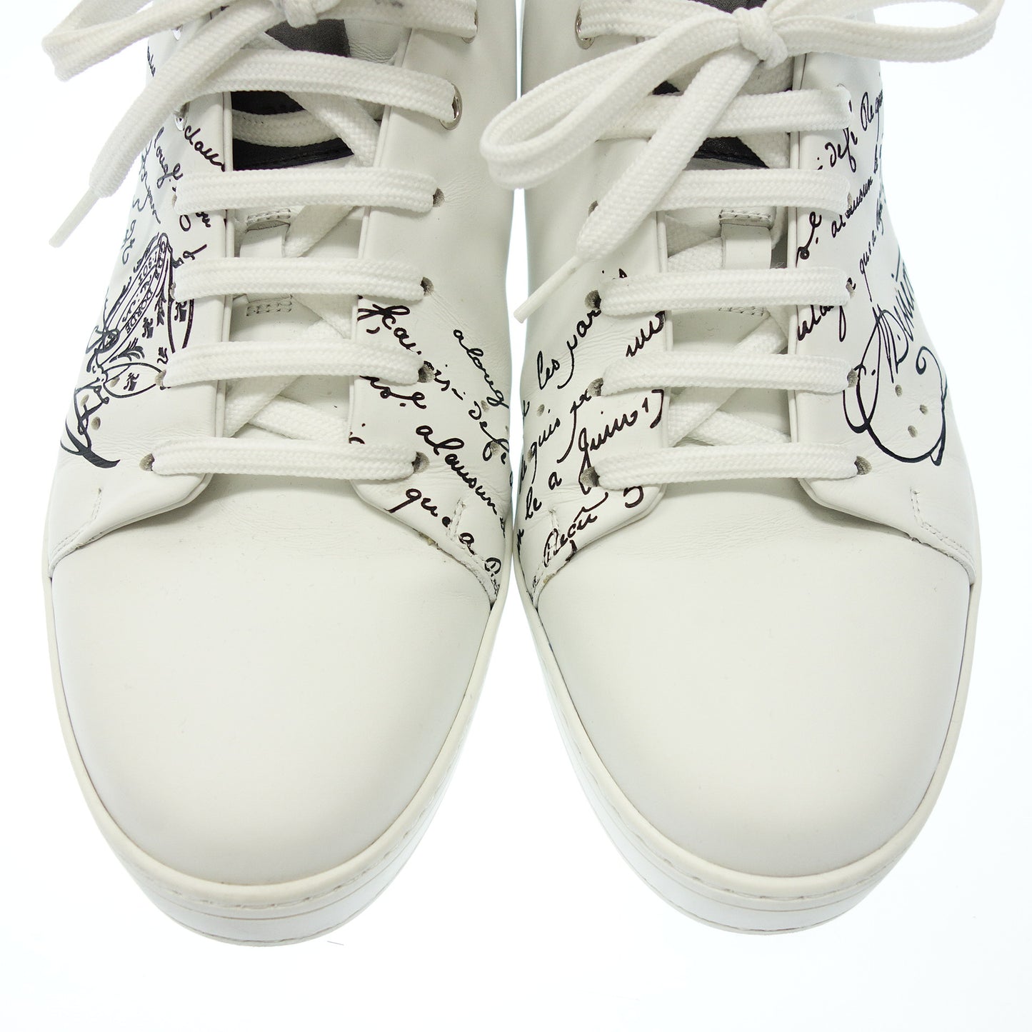 Very good condition◆Berluti Breaktime Calligraphy Sneakers Men's Size 10 White BERLUTI BRAKETIME [AFC32] 