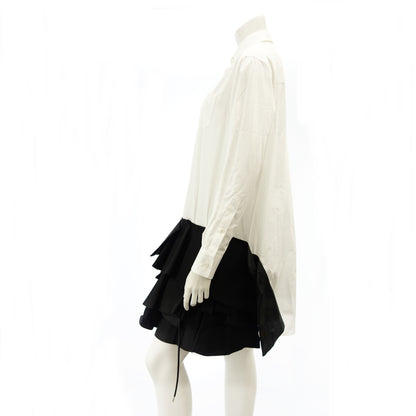 Good Condition◆Sacai Shirt Dress Bicolor 22-06033 Women's Black White 2 Sacai [AFA1] 