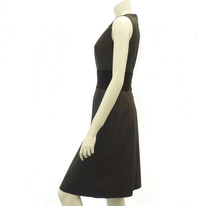 Good condition ◆ FOXEY NEW YORK Sleeveless dress 18443 Velor switching Ladies Brown Size 38 FOXEY NEW YORK [AFB6] 