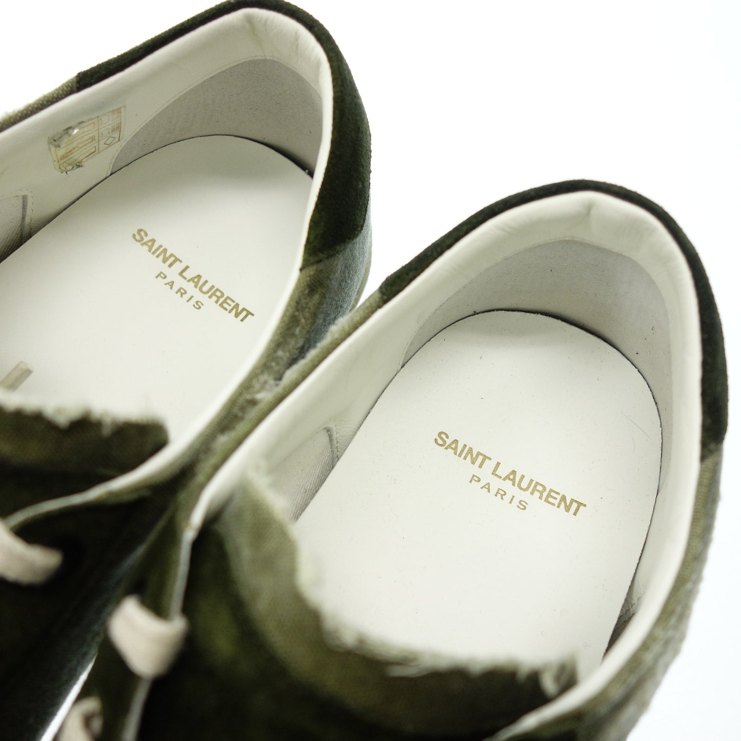 Saint Laurent 系带运动鞋帆布徽标刺绣男式 43 绿色 SAINT LAURENT [AFD5] [二手] 