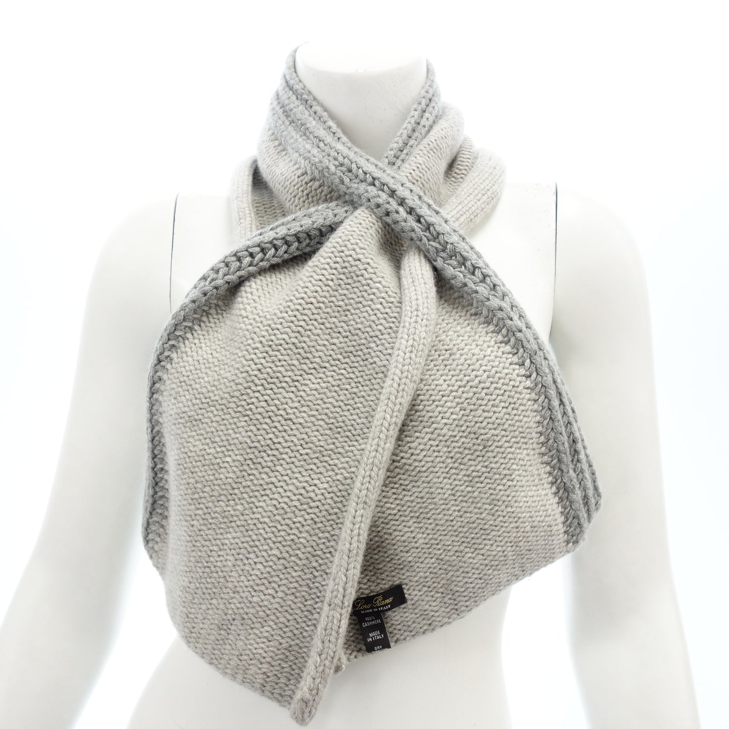 Good condition ◆ Loro Piana muffler 100% cashmere Made in Italy Gray Loro Piana [AFI20] 