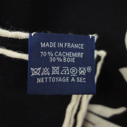 Good condition ◆ Hermes large stole Carrejean cashmere x silk JUNGLE LOVE navy HERMES [AFI1] 