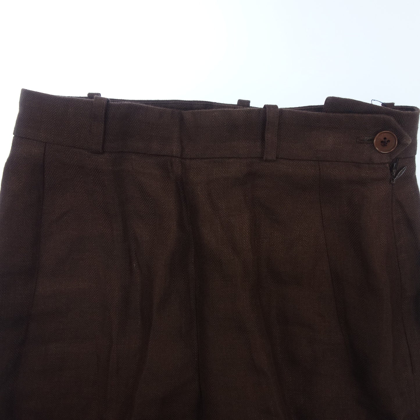 Hermes slacks pants linen ladies 38 brown HERMES [AFB17] [Used] 