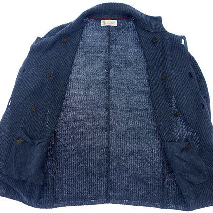 Very good condition◆Brunello Cucinelli Knit Cardigan Double Button Men's Blue Brunello Cucinelli [AFB39] 