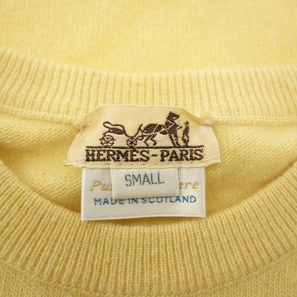 Good condition◆Hermes Short sleeve knit 100% cashmere Yellow Size S Women's HERMES [AFB35] 