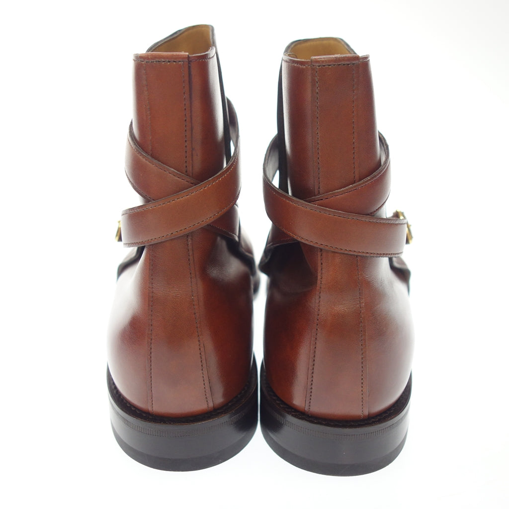 未使用◆John Lobb 皮鞋 焦特布尔靴子 JODHPUR 焦特布尔棕色 UK8E JOHN LOBB [LA] 