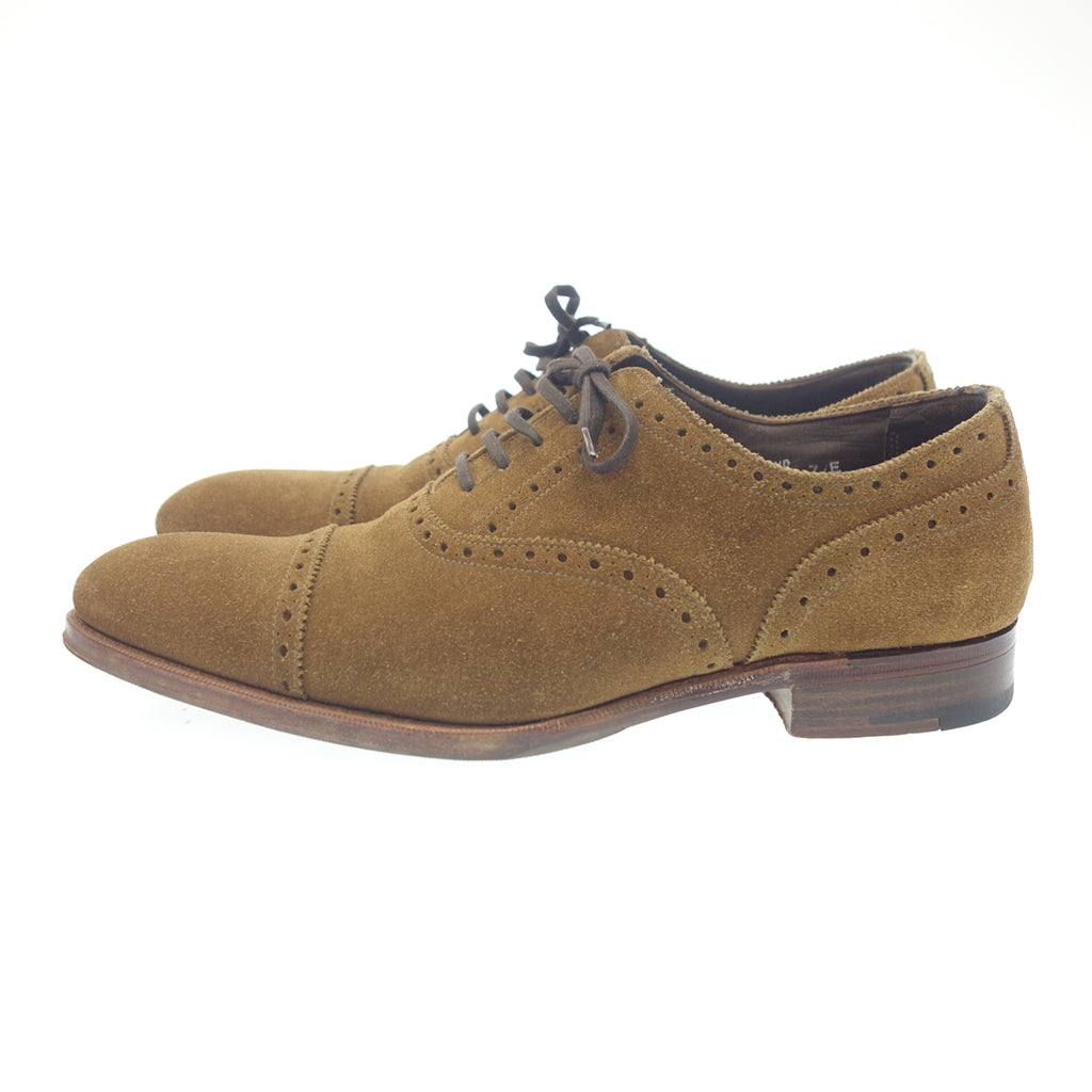 Good condition◆Grenson leather shoes suede inner feather punched cap toe men's brown size 7E Grenson [LA] 