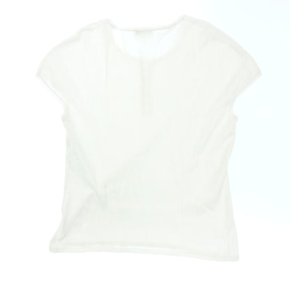 Salvatore Ferragamo Knit Tops Rose Button Women's L White Salvatore Ferragamo [AFB31] [Used] 